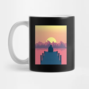 Sunset on a Dock Mug